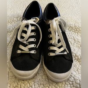 Coach sneakers, size 7.5, worn once.Black with silver trim.